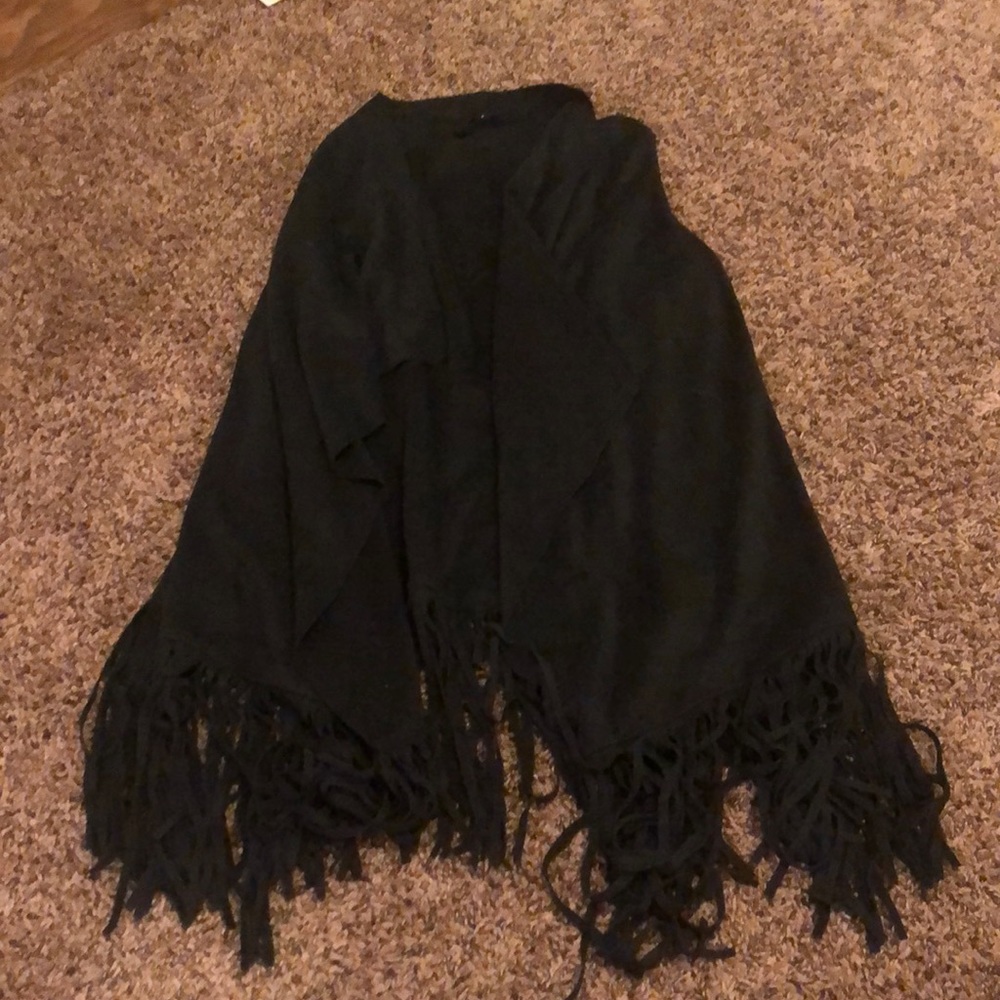 Black Fringe Vest